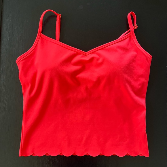 UPF 50+ Luxletic Scallop Tank and Bike Short Matching Set, Size Medium - Picture 3 of 14